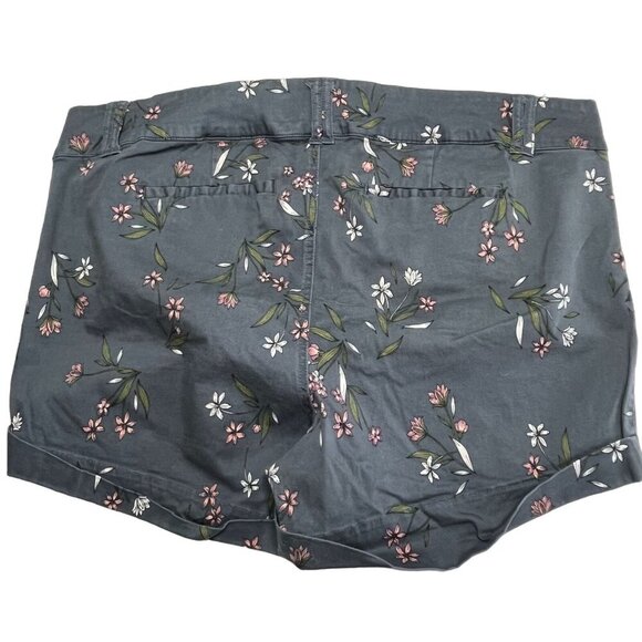 Torrid‎ Floral Print Gray Chino Short Size 24 - Picture 7 of 8